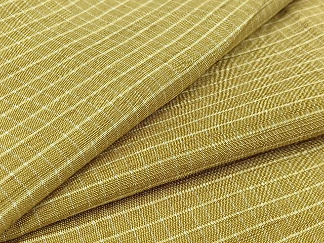 平和屋着物▽上質な紬 単衣 格子 正絹 逸品 AABA9526jh