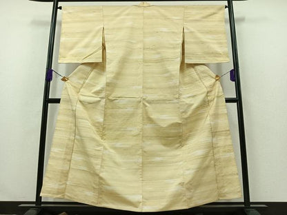 平和屋着物▽上質な紬 単衣 霞文 正絹 逸品 AABA9529jh