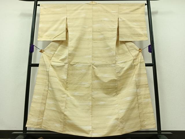 平和屋着物▽上質な紬 単衣 霞文 正絹 逸品 AABA9529jh