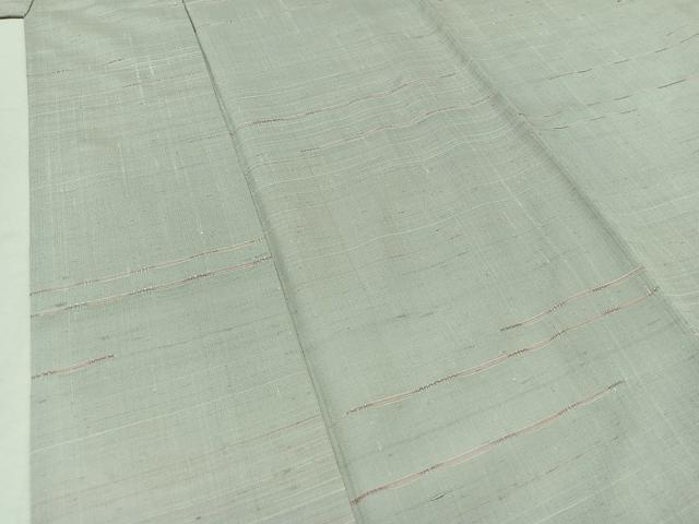 平和屋着物▽上質な紬 単衣 横段文 正絹 逸品 AABA9533jh