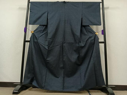 平和屋着物▽本場大島紬 単衣 80亀甲 総詰め 正絹 逸品 AABA9536jh