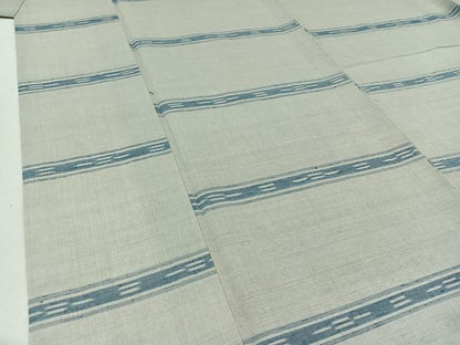 平和屋着物▽上質な紬 単衣 横段文 正絹 逸品 AABA9538jh