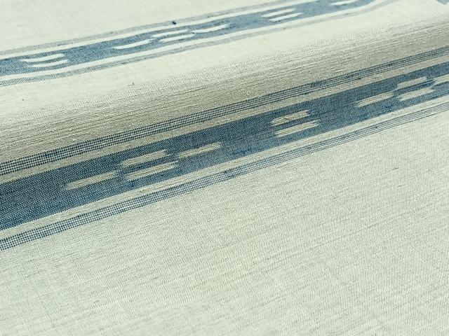平和屋着物▽上質な紬 単衣 横段文 正絹 逸品 AABA9538jh