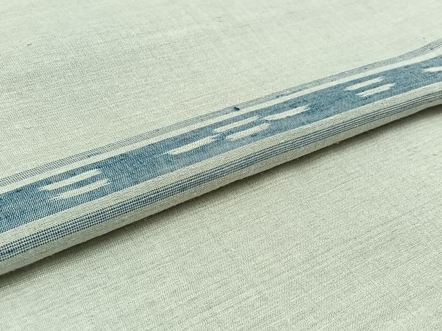 平和屋着物▽上質な紬 単衣 横段文 正絹 逸品 AABA9538jh