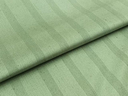 平和屋着物▽上質な紬 単衣 緑茶染 縞 正絹 逸品 AABA9541jh