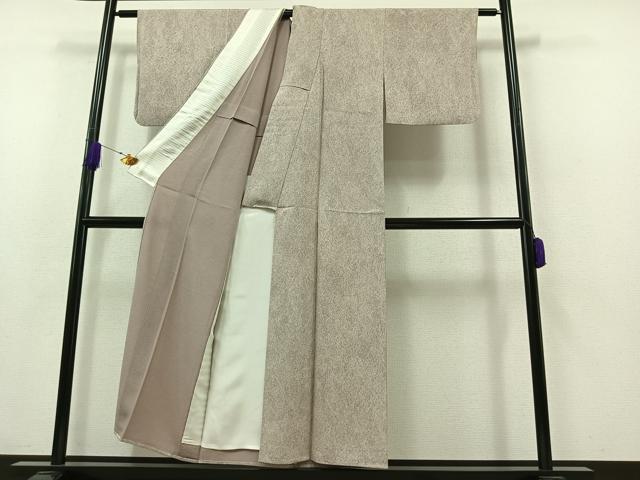 平和屋着物▽上質な小紋　単衣　霞文　反端付き　正絹　逸品　AABA9543jh