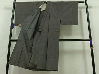 平和屋着物▽男性 紬 単衣 霞文 正絹 逸品 AABA9546jh