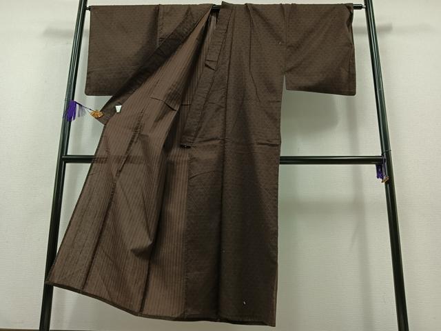 平和屋着物▽男性 小紋 単衣 籠目文 綿 AABA9549jh