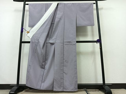 平和屋着物▽上質な色無地 単衣 お召地 薄色 正絹 逸品 AABA9553jh