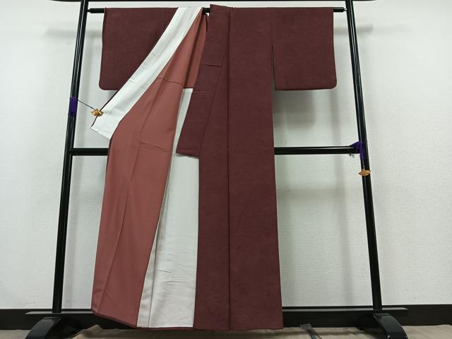 平和屋着物▽江戸小紋　単衣　風景花文　正絹　逸品　AABA9554jh