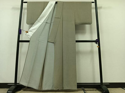 平和屋着物▽小紋師 黒岩秀硯 江戸小紋 単衣 市松文様 正絹 逸品 AABA9555jh