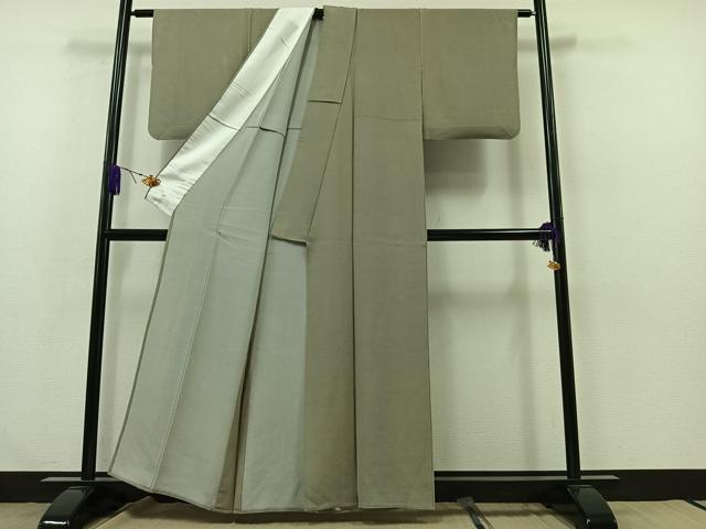 平和屋着物▽小紋師 黒岩秀硯 江戸小紋 単衣 市松文様 正絹 逸品 AABA9555jh
