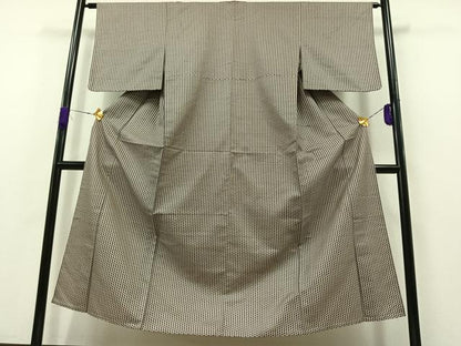 平和屋着物▽小紋　単衣　格子　AABA9557jh