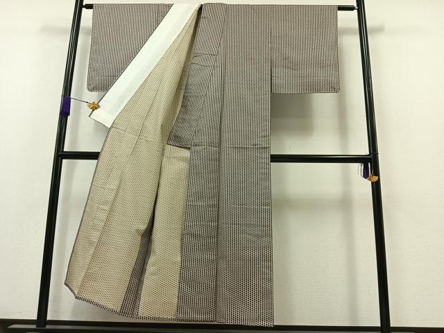 平和屋着物▽小紋　単衣　格子　AABA9557jh