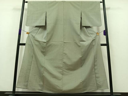 平和屋着物▽お召 単衣 縞 ゑり善扱い 正絹 逸品 AABA9558jh