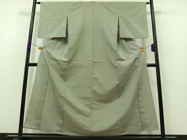 平和屋着物▽お召 単衣 縞 ゑり善扱い 正絹 逸品 AABA9558jh