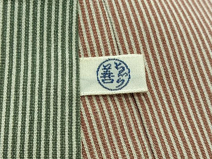 平和屋着物▽お召 単衣 縞 ゑり善扱い 正絹 逸品 AABA9558jh