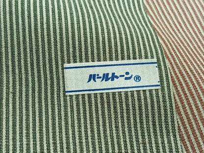 平和屋着物▽お召 単衣 縞 ゑり善扱い 正絹 逸品 AABA9558jh