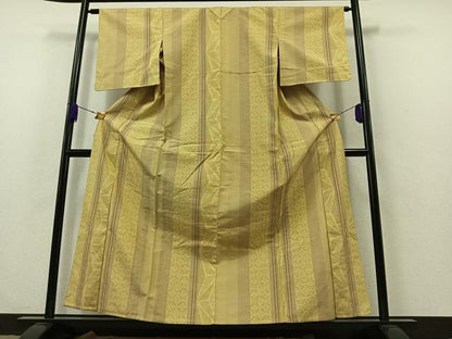 平和屋着物▽上質な紬 単衣 花間道 正絹 逸品 AABA9560jh
