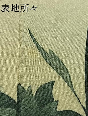 平和屋着物▽訪問着 単衣 草花文 正絹 逸品 AABA9565jh