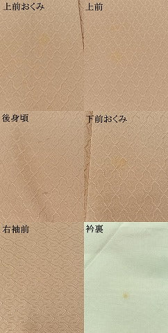 平和屋着物▽上質な色無地　単衣　網目地紋　撫子色　正絹　逸品　AABA9568jh