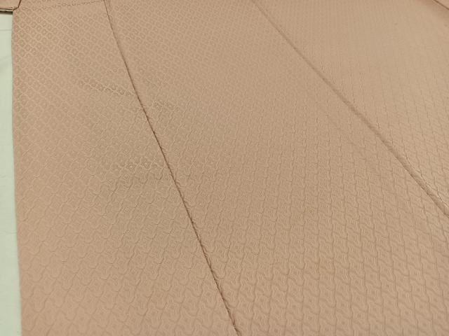平和屋着物▽上質な色無地　単衣　網目地紋　撫子色　正絹　逸品　AABA9568jh