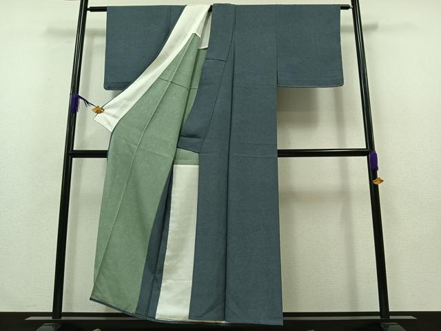 平和屋着物▽江戸小紋 単衣 草花文 正絹 逸品 AABA9572jh