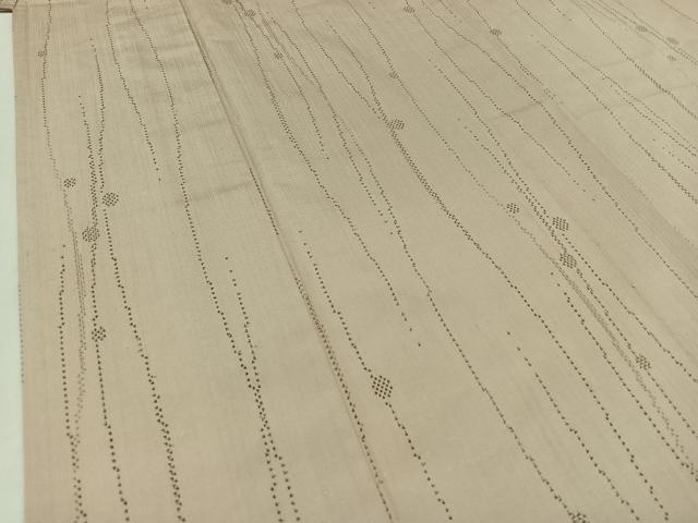 平和屋着物▽上質な紬 単衣 よろけ縞 正絹 逸品 AABA9573jh