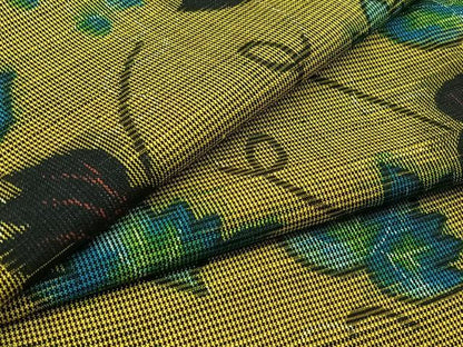 平和屋着物▽本場大島紬 単衣 葡萄蔦の葉文 正絹 逸品 AABA9577jh