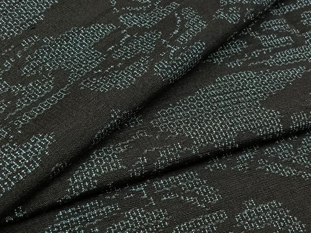 平和屋着物▽結城紬 単衣 100亀甲 風景花文 正絹 逸品 AABA9583jh