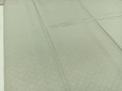 平和屋着物▽上質な小紋 単衣 作家物 草花文 白鼠色 松坂屋扱い 正絹 逸品 AABA9588jh