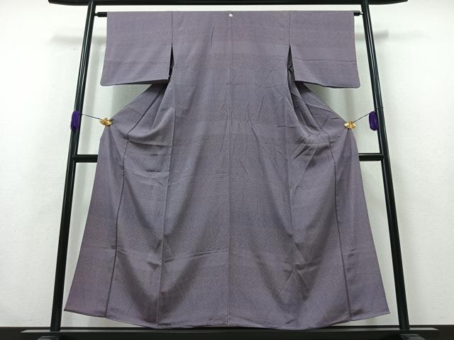 平和屋着物▽訪問着 江戸小紋 単衣 横段文 正絹 逸品 AABA9592jh