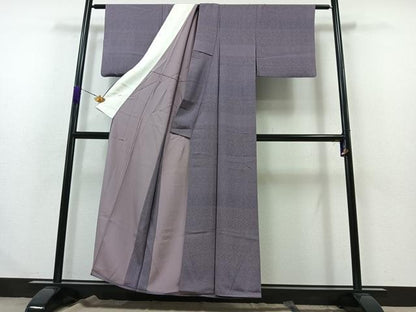 平和屋着物▽訪問着 江戸小紋 単衣 横段文 正絹 逸品 AABA9592jh