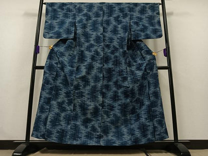 平和屋着物▽上質な紬 単衣 霞文 正絹 逸品 AABA9596jh