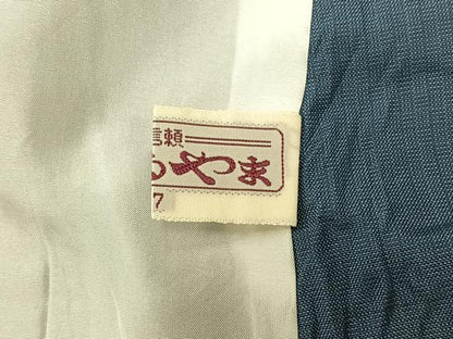 平和屋着物▽本場大島紬 単衣 薄縹色 まるやま扱い 正絹 逸品 AABA9597jh