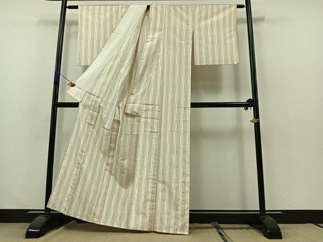 平和屋着物▽本場大島紬　単衣　矢絣文　正絹　逸品　AABA9600jh