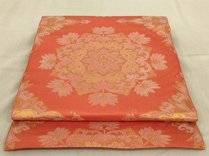 平和屋着物◎全通柄袋帯 正倉院花文 金糸 正絹 逸品 AABA9603ou