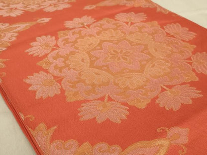 平和屋着物◎全通柄袋帯 正倉院花文 金糸 正絹 逸品 AABA9603ou