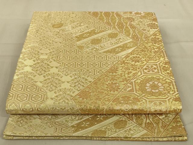 平和屋着物◎佐賀錦　六通柄袋帯　名物錦　金糸　正絹　逸品　AABA9606ou