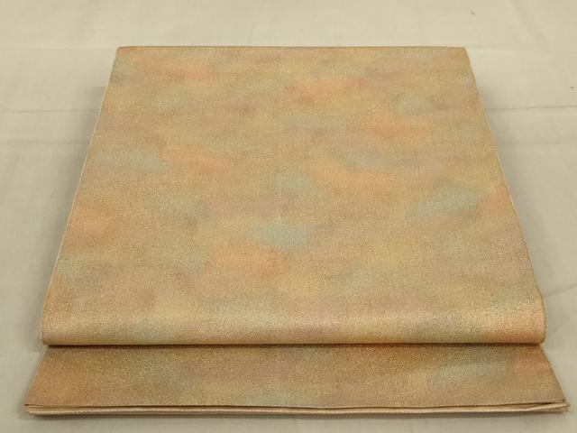 平和屋着物◎全通柄袋帯 霞文 金糸 正絹 逸品 AABA9620ou