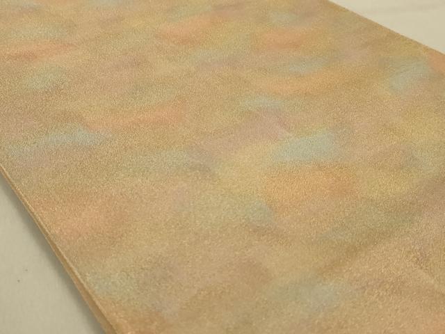 平和屋着物◎全通柄袋帯 霞文 金糸 正絹 逸品 AABA9620ou