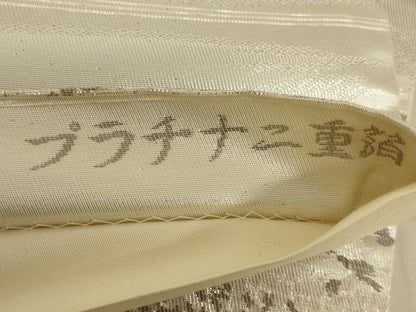 平和屋着物◎六通柄袋帯　風景文　プラチナ二重箔　正絹　逸品　AABA9621ou