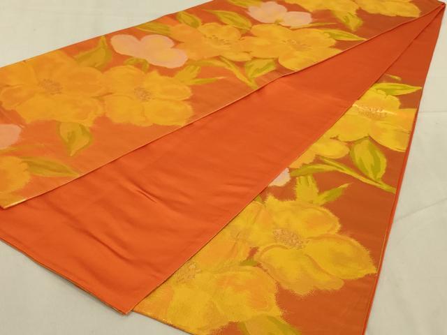 平和屋着物◎六通柄袋帯　舞花文　金糸　正絹　逸品　AABA9631ou