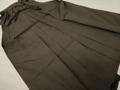平和屋着物●男性　馬乗り袴　縞　正絹　逸品　AABA9763ck