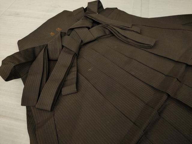 平和屋着物●男性　馬乗り袴　縞　正絹　逸品　AABA9763ck