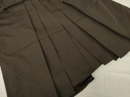 平和屋着物●男性　馬乗り袴　縞　正絹　逸品　AABA9763ck