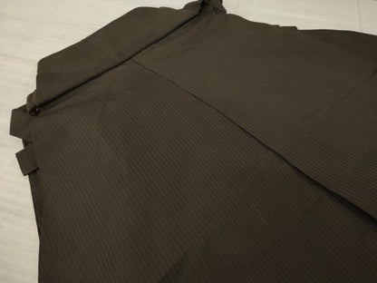 平和屋着物●男性　馬乗り袴　縞　正絹　逸品　AABA9763ck
