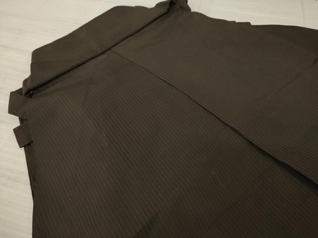平和屋着物●男性　馬乗り袴　縞　正絹　逸品　AABA9763ck
