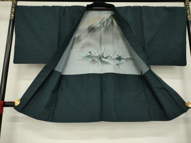 平和屋着物●男性　紬　アンサンブル　色無地　褐返色　正絹　逸品　AABA9779ck