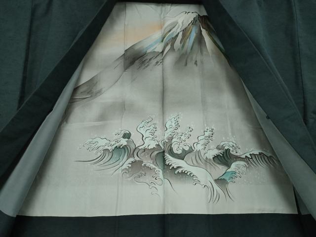 平和屋着物●男性　紬　アンサンブル　色無地　褐返色　正絹　逸品　AABA9779ck